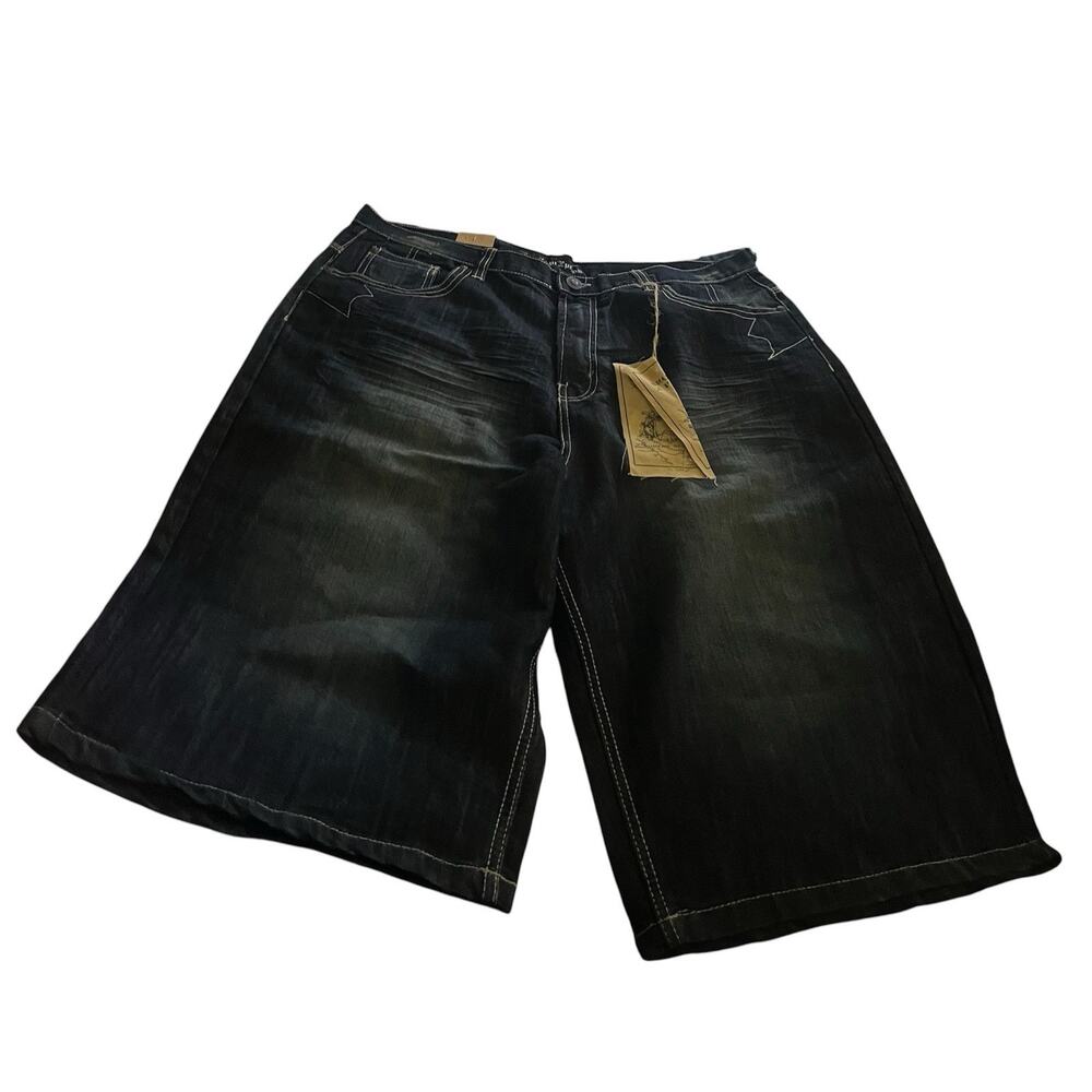NWT Brooklyn Express Jean Shorts Men 40 Blue Jorts Baggy Jorts Streetwear
